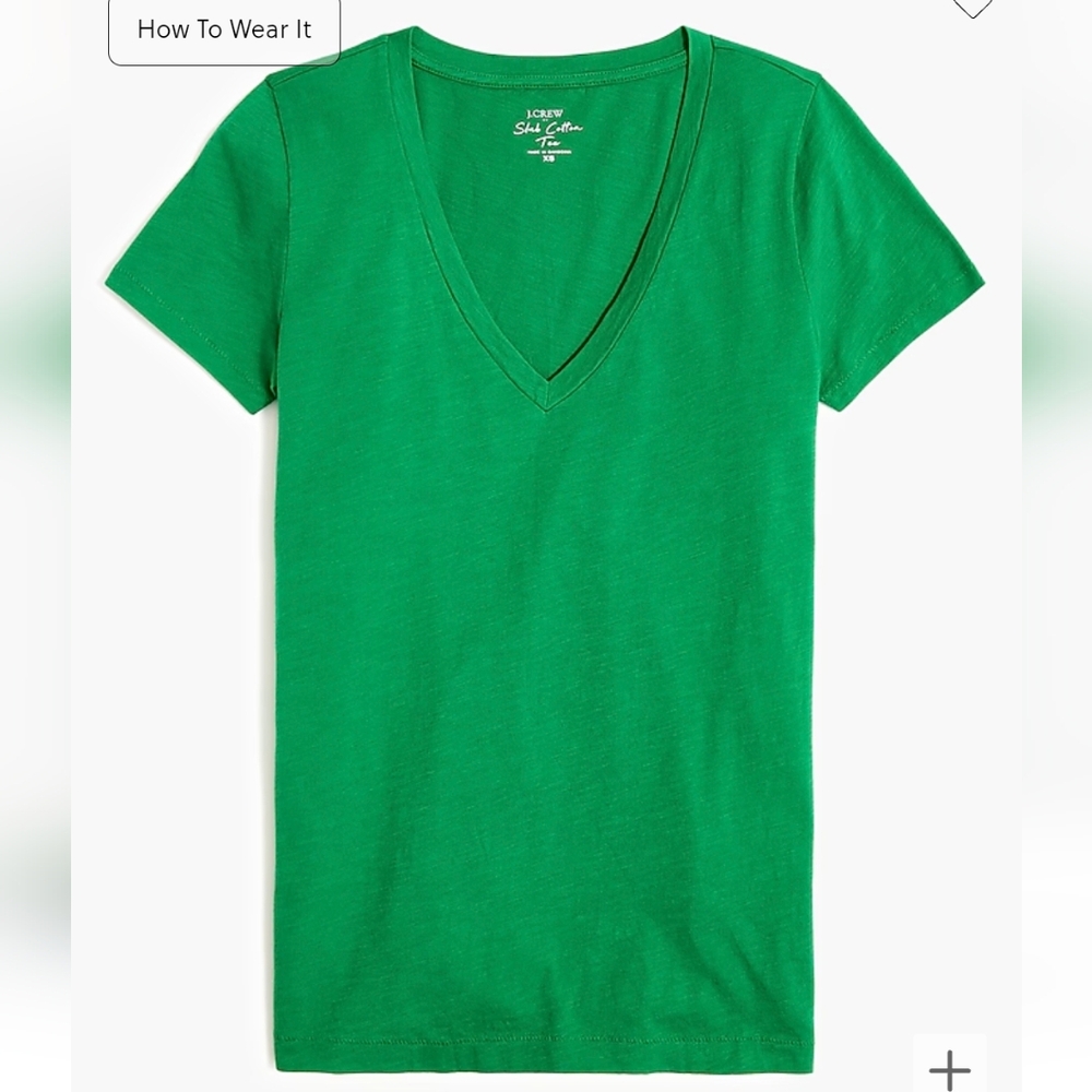Three JCrew Vintage slub cotton V-neck tee